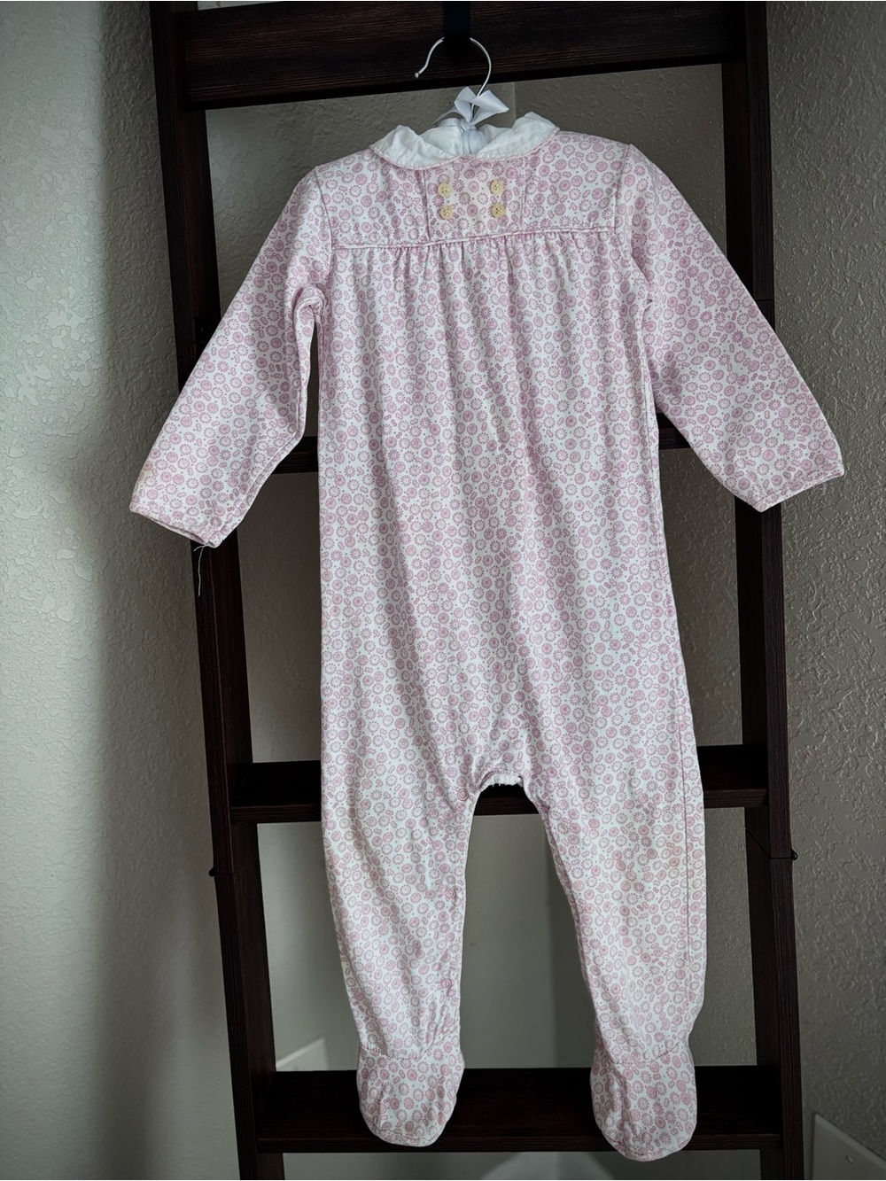 Pink Floral Footed One-Piece Pajama - Soft Baby Sleeper made in Spanish